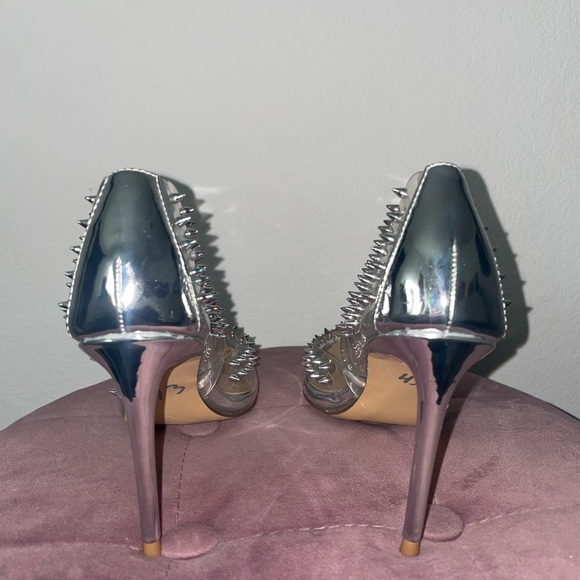 Steve Madden Vala Clear Stud Transparent Pointed Toe Stiletto Dress Pump size 6 - Picture 5 of 6